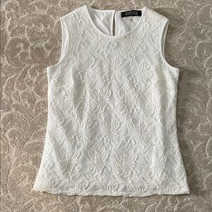 Kasper Ivory Floral Lace Blouse